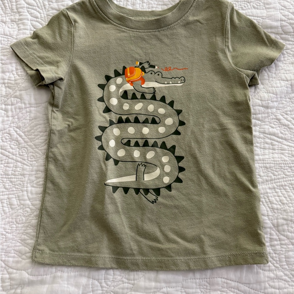 Kids Green Crocodile Graphic T-Shirt size 2t